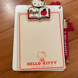 Sanrio 1976 Vintage Hello Kitty Clipboard Paper Pad and Pencil C